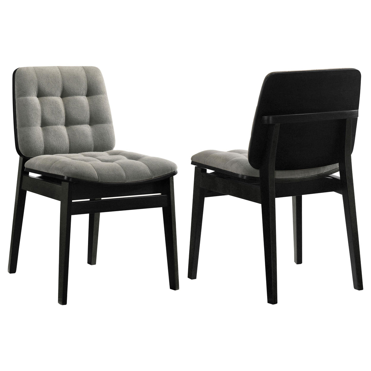 Redbridge Black / Gray Velvet Upholstered Side Chair, Set of 2 from Coaster - Luna Furniture
