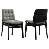Redbridge Black / Gray Velvet Upholstered Side Chair, Set of 2 from Coaster - Luna Furniture