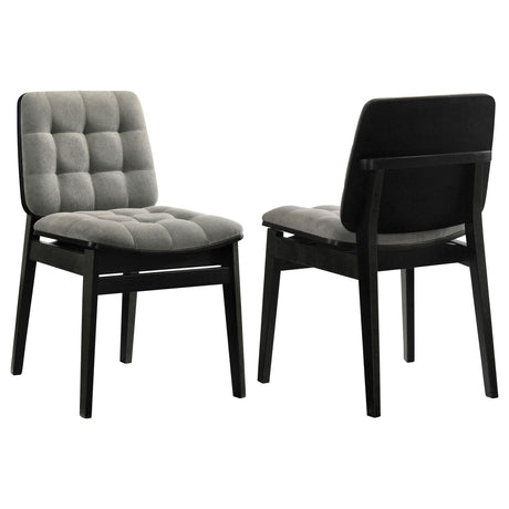 Redbridge Black / Gray Velvet Upholstered Side Chair, Set of 2 from Coaster - Luna Furniture