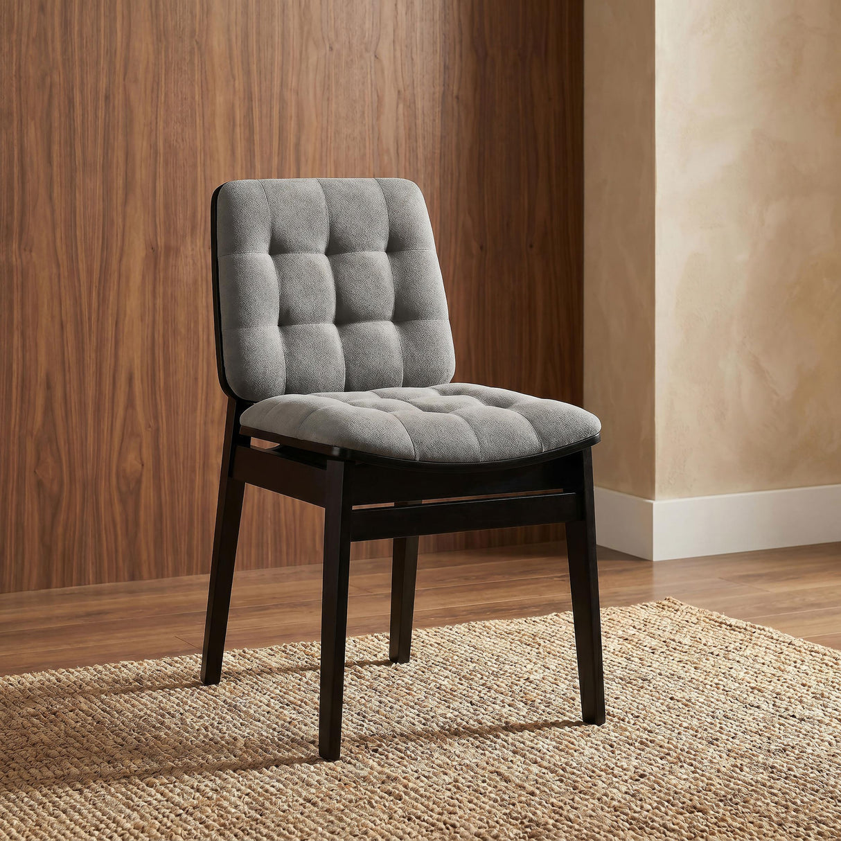 Redbridge Black / Gray Velvet Upholstered Side Chair, Set of 2