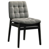 Redbridge Black / Gray Velvet Upholstered Side Chair, Set of 2 from Coaster - Luna Furniture