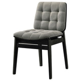 Redbridge Black / Gray Velvet Upholstered Side Chair, Set of 2 from Coaster - Luna Furniture
