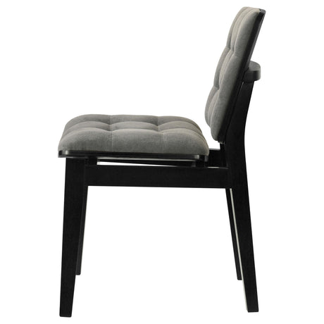 Redbridge Black / Gray Velvet Upholstered Side Chair, Set of 2 from Coaster - Luna Furniture