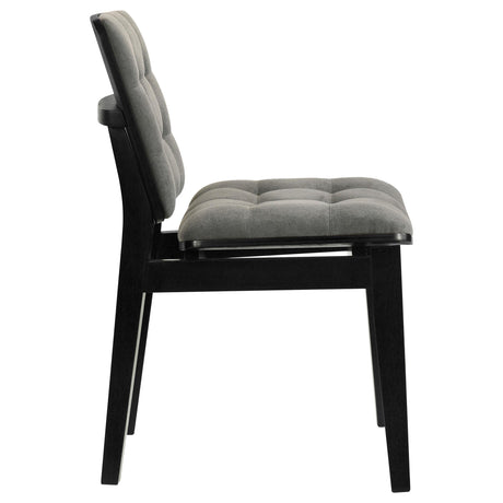 Redbridge Black / Gray Velvet Upholstered Side Chair, Set of 2 from Coaster - Luna Furniture