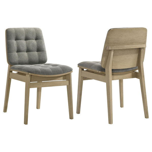 Redbridge Gray/Natural Oak Velvet Upholstered Side Chair, Set of 2