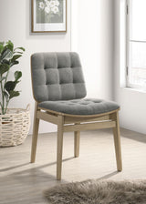 Redbridge Gray/Natural Oak Velvet Upholstered Side Chair, Set of 2 from Coaster - Luna Furniture