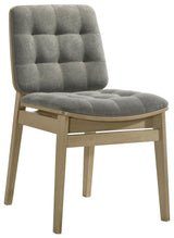 Redbridge Gray/Natural Oak Velvet Upholstered Side Chair, Set of 2 from Coaster - Luna Furniture