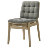 Redbridge Gray/Natural Oak Velvet Upholstered Side Chair, Set of 2 from Coaster - Luna Furniture