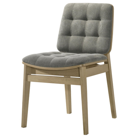 Redbridge Gray/Natural Oak Velvet Upholstered Side Chair, Set of 2 from Coaster - Luna Furniture