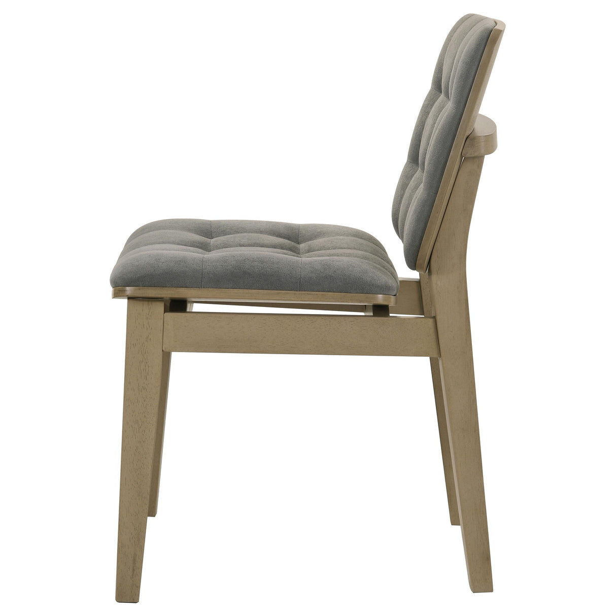 Redbridge Gray/Natural Oak Velvet Upholstered Side Chair, Set of 2 from Coaster - Luna Furniture