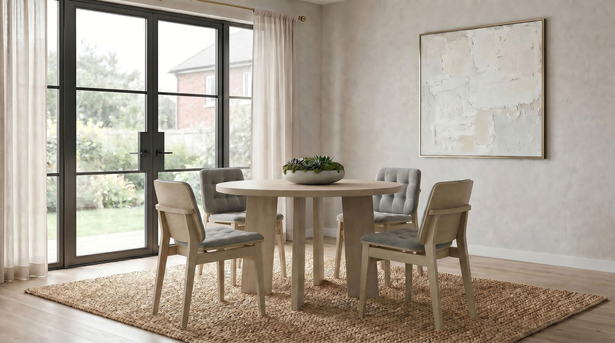 Redbridge Gray/Natural Oak Velvet Upholstered Side Chair, Set of 2 from Coaster - Luna Furniture