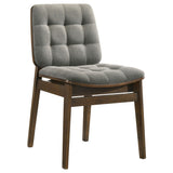 Redbridge Walnut/ Gray Velvet Upholstered Side Chair, Set of 2 from Coaster - Luna Furniture