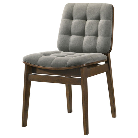 Redbridge Walnut/ Gray Velvet Upholstered Side Chair, Set of 2 from Coaster - Luna Furniture