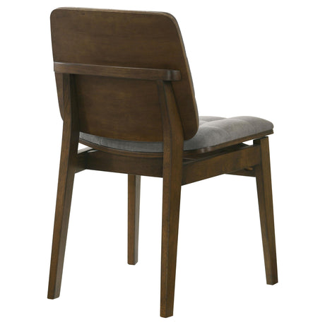 Redbridge Walnut/ Gray Velvet Upholstered Side Chair, Set of 2 from Coaster - Luna Furniture