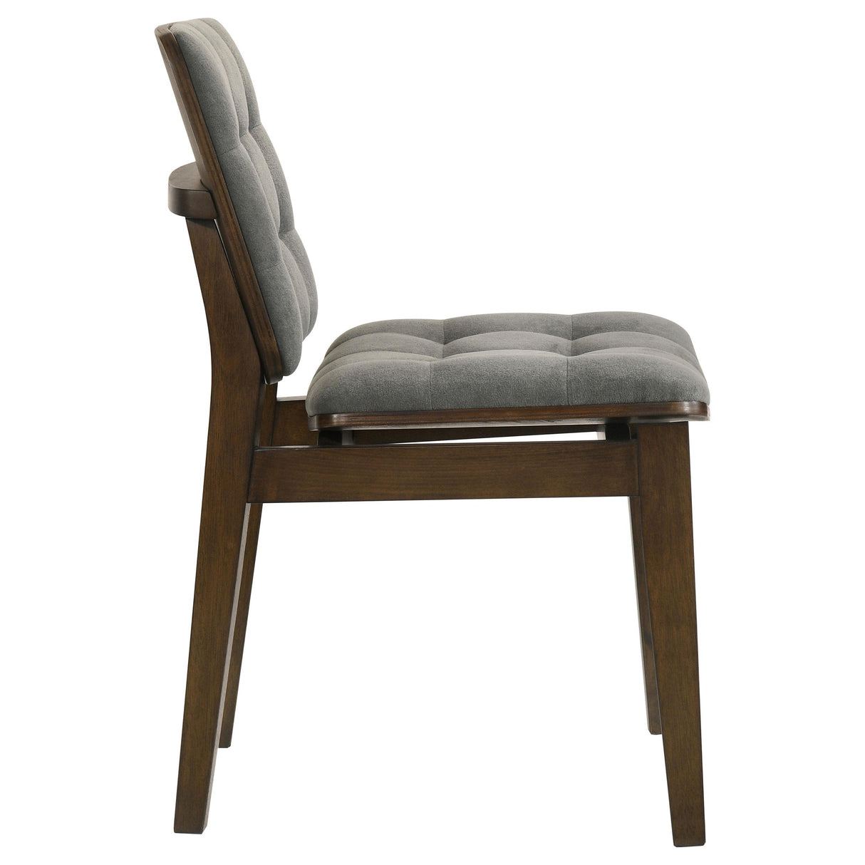 Redbridge Walnut/ Gray Velvet Upholstered Side Chair, Set of 2 from Coaster - Luna Furniture