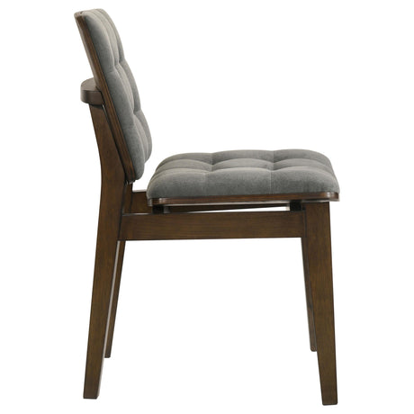 Redbridge Walnut/ Gray Velvet Upholstered Side Chair, Set of 2 from Coaster - Luna Furniture
