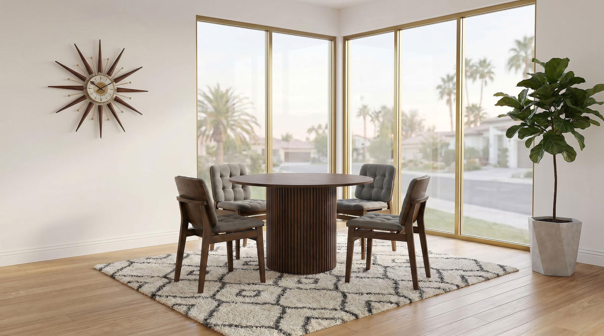 Redbridge Walnut/ Gray Velvet Upholstered Side Chair, Set of 2 from Coaster - Luna Furniture