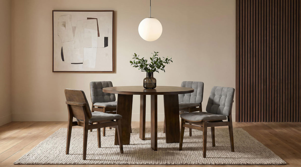Redbridge Walnut/ Gray Velvet Upholstered Side Chair, Set of 2 from Coaster - Luna Furniture