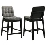 Redbridge Black / Gray Velvet Upholstered Counter Chair, Set of 2 from Coaster - Luna Furniture