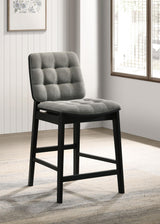 Redbridge Black / Gray Velvet Upholstered Counter Chair, Set of 2 from Coaster - Luna Furniture