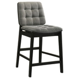 Redbridge Black / Gray Velvet Upholstered Counter Chair, Set of 2 from Coaster - Luna Furniture