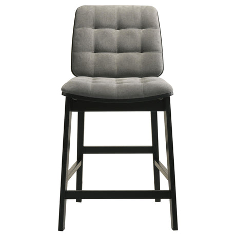 Redbridge Black / Gray Velvet Upholstered Counter Chair, Set of 2 from Coaster - Luna Furniture