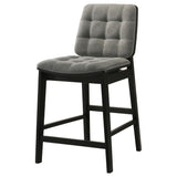 Redbridge Black / Gray Velvet Upholstered Counter Chair, Set of 2 from Coaster - Luna Furniture