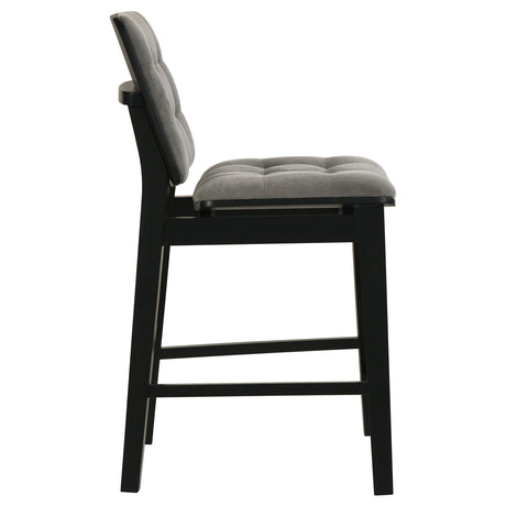 Redbridge Black / Gray Velvet Upholstered Counter Chair, Set of 2 from Coaster - Luna Furniture
