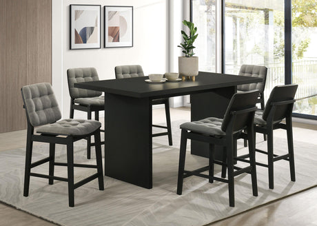 Redbridge Black / Gray Velvet Upholstered Counter Chair, Set of 2 from Coaster - Luna Furniture