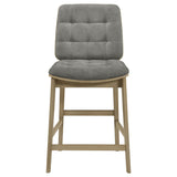 Redbridge Gray and Natural Oak Velvet Upholstered Counter Chair, Set of 2 from Coaster - Luna Furniture