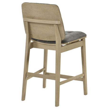 Redbridge Gray and Natural Oak Velvet Upholstered Counter Chair, Set of 2 from Coaster - Luna Furniture