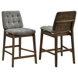 Redbridge Walnut / Gray Velvet Upholstered Counter Chair, Set of 2 from Coaster - Luna Furniture