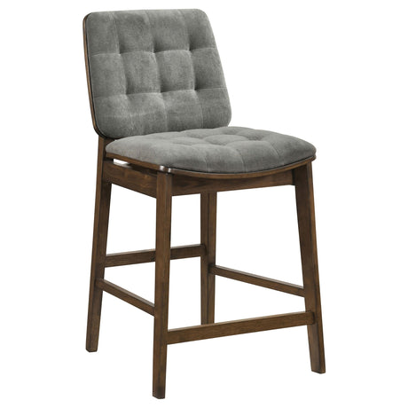 Redbridge Walnut / Gray Velvet Upholstered Counter Chair, Set of 2 from Coaster - Luna Furniture