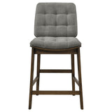 Redbridge Walnut / Gray Velvet Upholstered Counter Chair, Set of 2 from Coaster - Luna Furniture