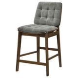 Redbridge Walnut / Gray Velvet Upholstered Counter Chair, Set of 2 from Coaster - Luna Furniture