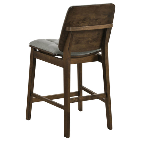 Redbridge Walnut / Gray Velvet Upholstered Counter Chair, Set of 2 from Coaster - Luna Furniture