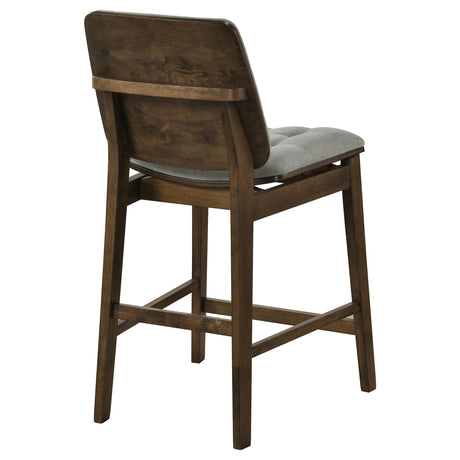 Redbridge Walnut / Gray Velvet Upholstered Counter Chair, Set of 2 from Coaster - Luna Furniture