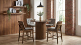 Redbridge Walnut / Gray Velvet Upholstered Counter Chair, Set of 2 from Coaster - Luna Furniture