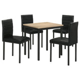 Garza Greige Oak and Black 5-piece Space Saving Rectangular Dining Set from Coaster - Luna Furniture