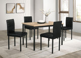 Garza Greige Oak and Black 5-piece Rectangular Dining Set from Coaster - Luna Furniture