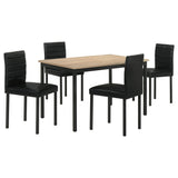Garza Greige Oak and Black 5-piece Rectangular Dining Set from Coaster - Luna Furniture