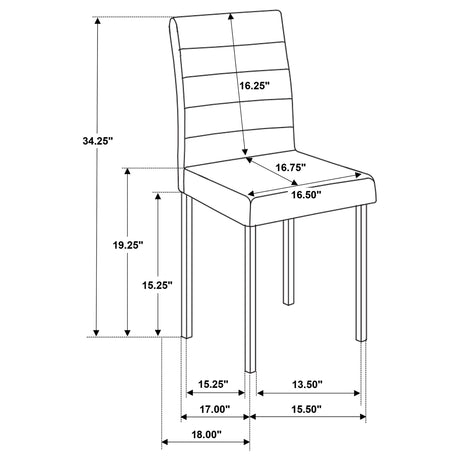 Garza Greige Oak and Black 5-piece Rectangular Dining Set from Coaster - Luna Furniture