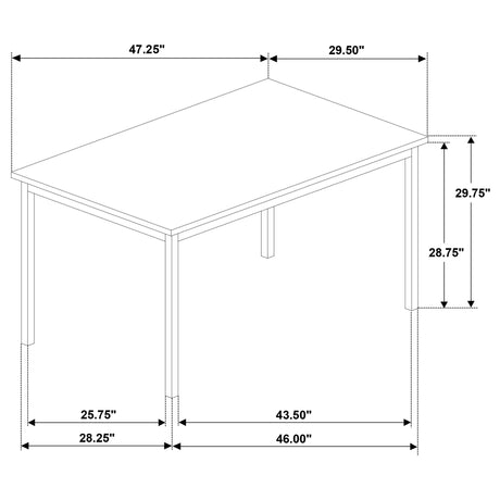 Garza Greige Oak Rectangular 48-inch Dining Table from Coaster - Luna Furniture