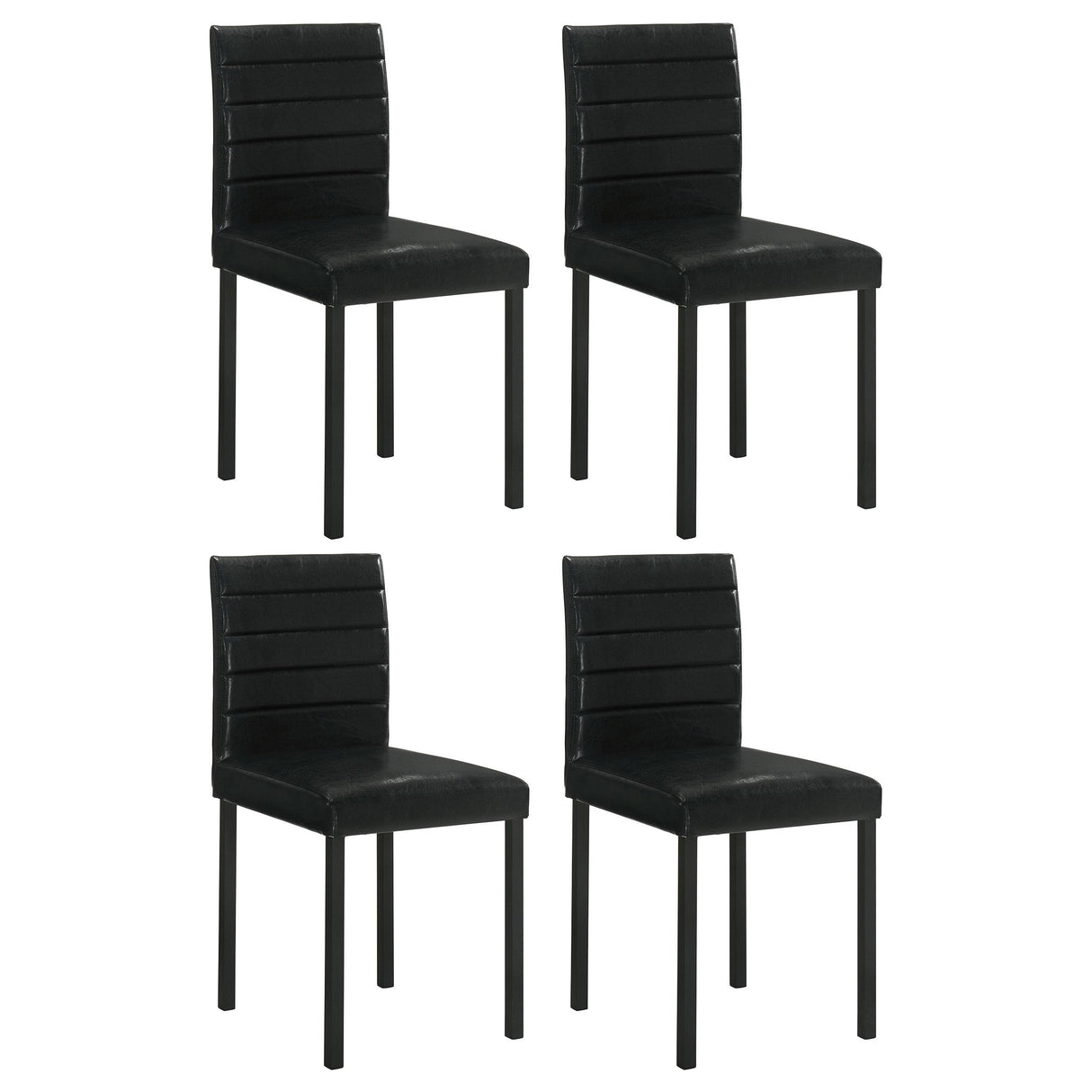 Garza Black Upholstered Dining Side Chair, Set of 4 from Coaster - Luna Furniture