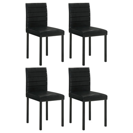 Garza Black Upholstered Dining Side Chair, Set of 4 from Coaster - Luna Furniture