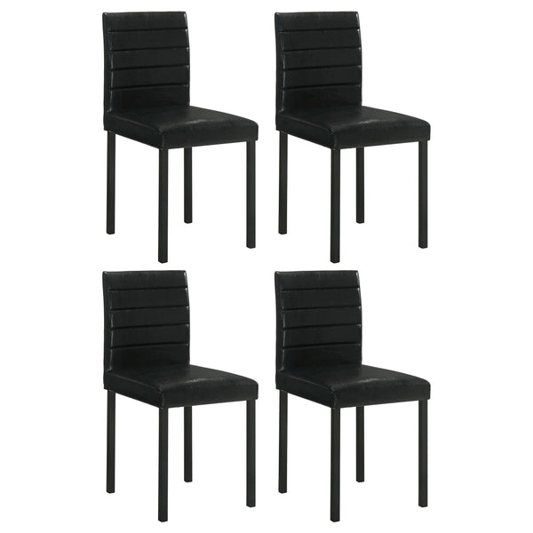Garza Black Upholstered Dining Side Chair, Set of 4