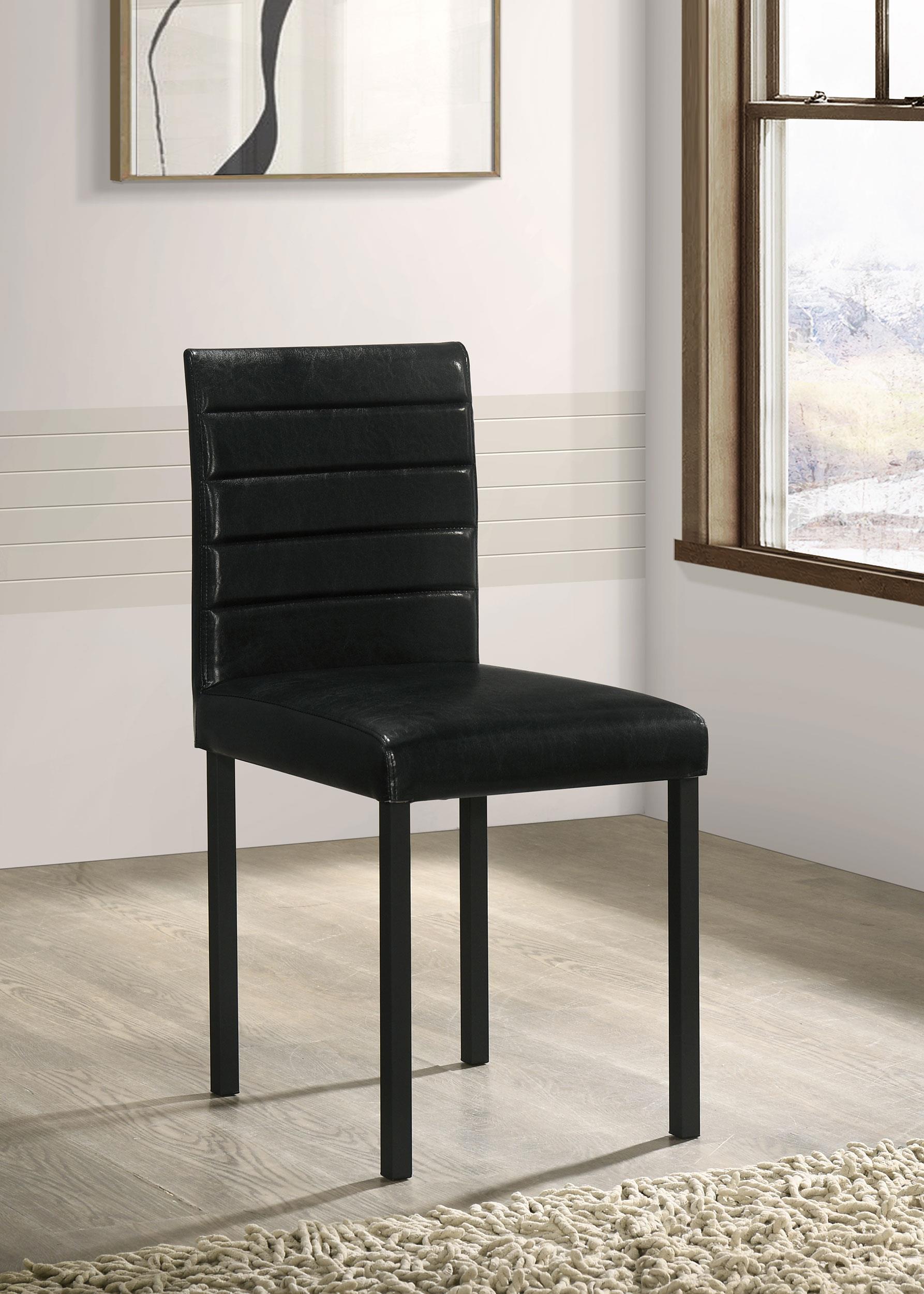 Coaster Garza Black Upholstered Dining Side Chair, Set of 4 – Luna