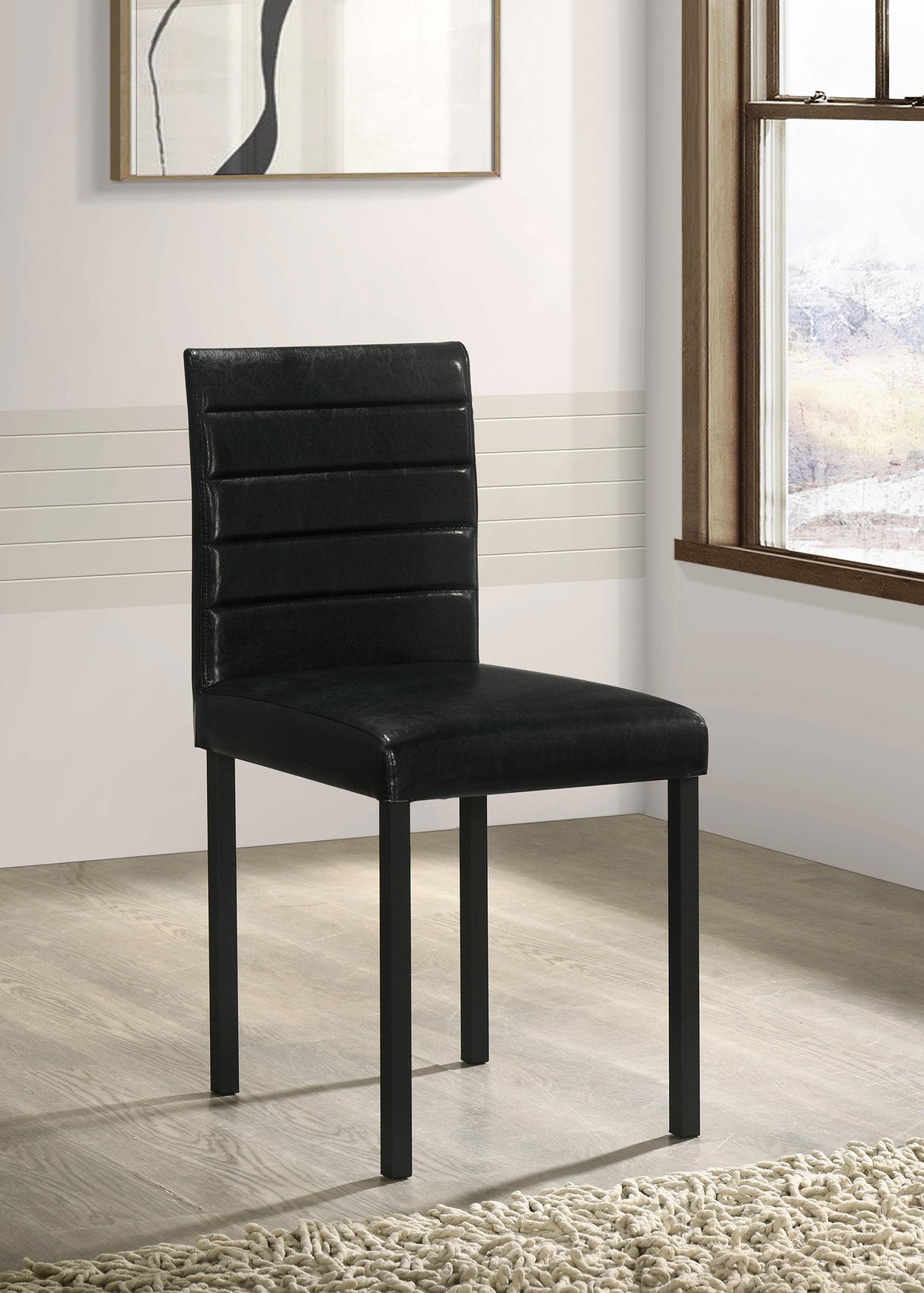 Garza Black Upholstered Dining Side Chair, Set of 4 from Coaster - Luna Furniture