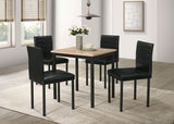 Garza Black Upholstered Dining Side Chair, Set of 4 from Coaster - Luna Furniture