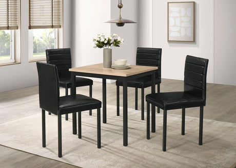 Garza Black Upholstered Dining Side Chair, Set of 4 from Coaster - Luna Furniture